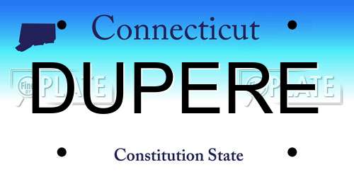 DUPERE Connecticut License Plate