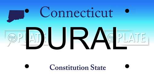 DURAL Connecticut License Plate