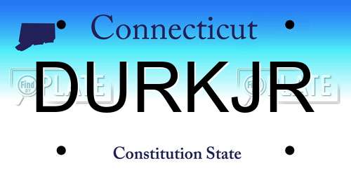 DURKJR Connecticut License Plate