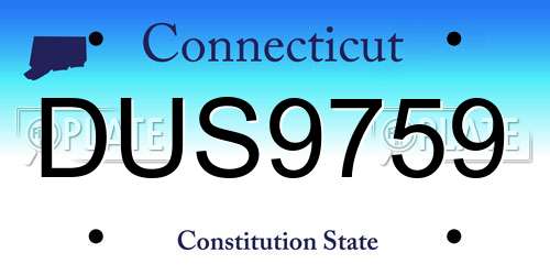 DUS9759 Connecticut License Plate