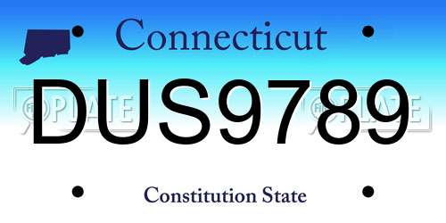 DUS9789 Connecticut License Plate