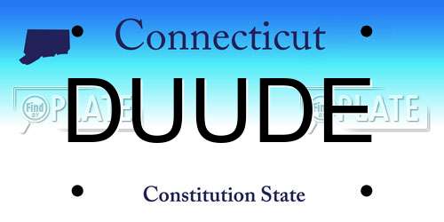 DUUDE Connecticut License Plate