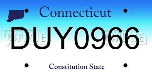 DUY0966 Connecticut License Plate