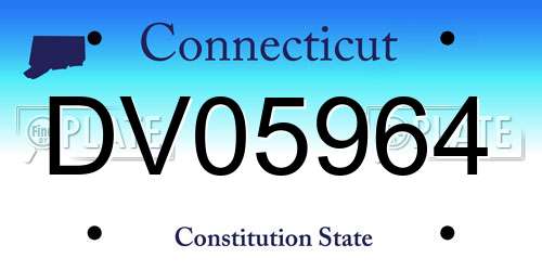 DV05964 Connecticut License Plate