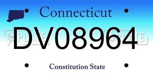 DV08964 Connecticut License Plate
