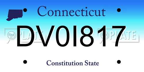 DV0I817 Connecticut License Plate