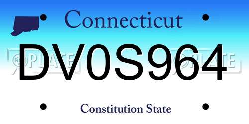 DV0S964 Connecticut License Plate