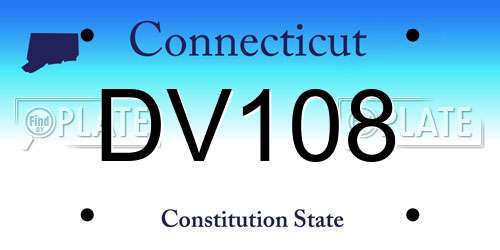 DV108 Connecticut License Plate