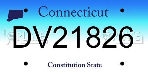 DV21826 Connecticut License Plate