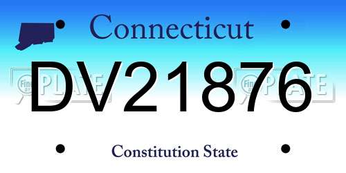 DV21876 Connecticut License Plate