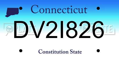 DV2I826 Connecticut License Plate