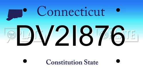 DV2I876 Connecticut License Plate