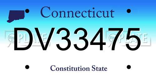 DV33475 Connecticut License Plate