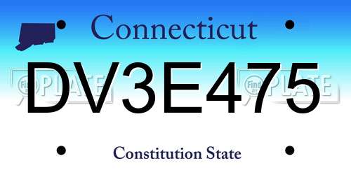 DV3E475 Connecticut License Plate