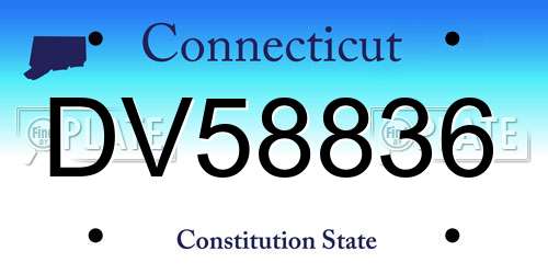 DV58836 Connecticut License Plate