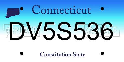 DV5S536 Connecticut License Plate