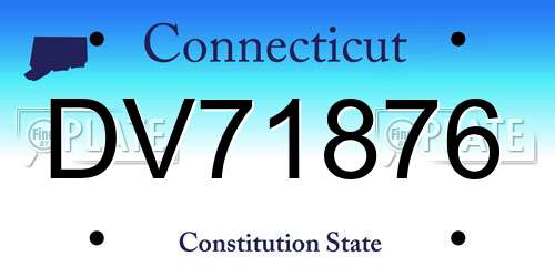 DV71876 Connecticut License Plate