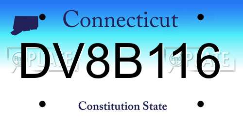 DV8B116 Connecticut License Plate