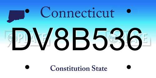 DV8B536 Connecticut License Plate
