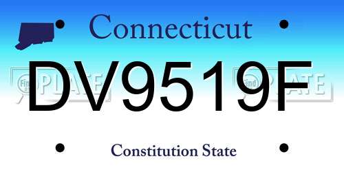 DV9519F Connecticut License Plate