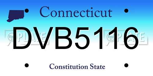 DVB5116 Connecticut License Plate