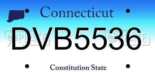 DVB5536 Connecticut License Plate