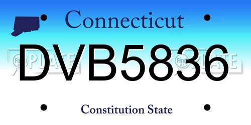 DVB5836 Connecticut License Plate