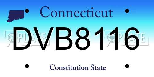 DVB8116 Connecticut License Plate