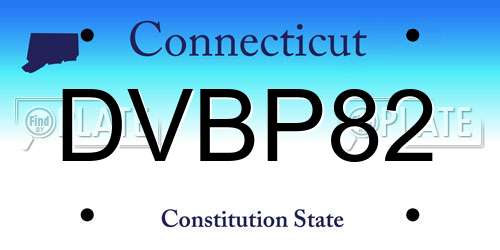 DVBP82 Connecticut License Plate