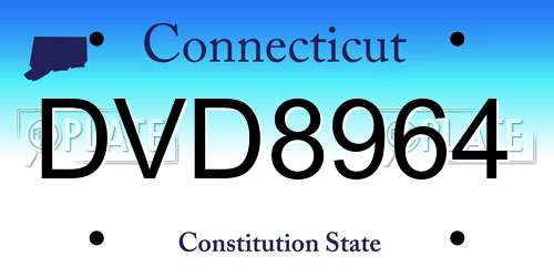 DVD8964 Connecticut License Plate