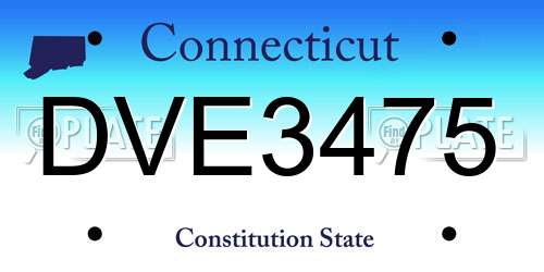 DVE3475 Connecticut License Plate