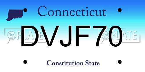 DVJF70 Connecticut License Plate