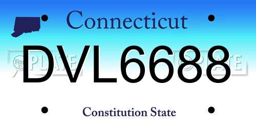 DVL6688 Connecticut License Plate