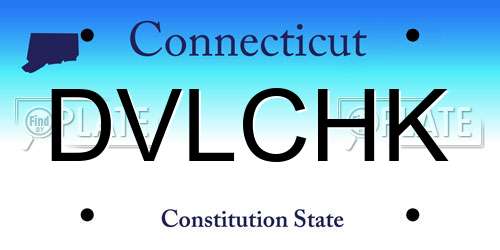 DVLCHK Connecticut License Plate