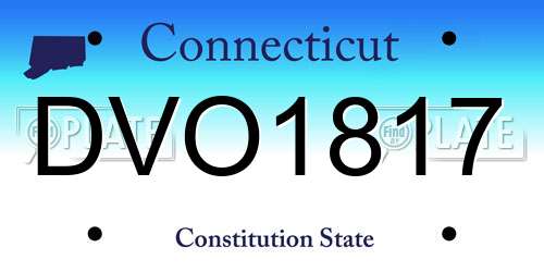 DVO1817 Connecticut License Plate