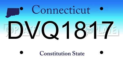 DVQ1817 Connecticut License Plate