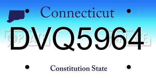 DVQ5964 Connecticut License Plate