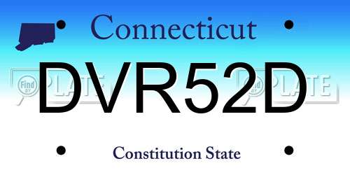 DVR52D Connecticut License Plate