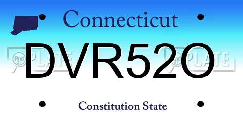 DVR52O Connecticut License Plate
