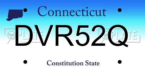 DVR52Q Connecticut License Plate