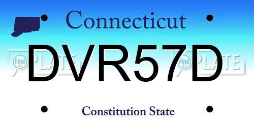 DVR57D Connecticut License Plate