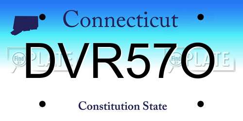 DVR57O Connecticut License Plate