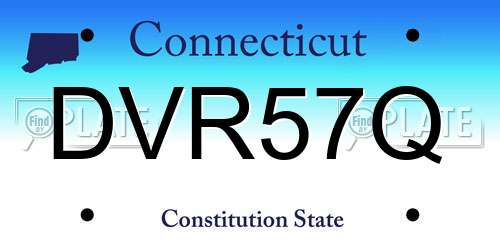 DVR57Q Connecticut License Plate