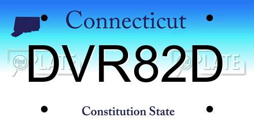 DVR82D Connecticut License Plate