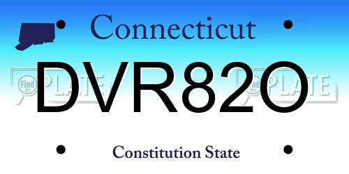 DVR82O Connecticut License Plate