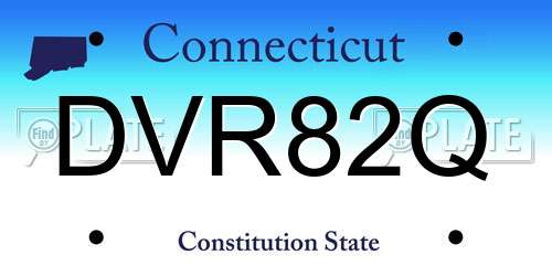 DVR82Q Connecticut License Plate