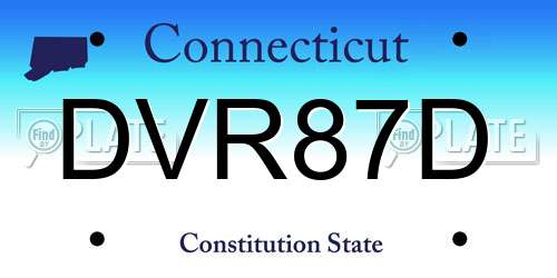 DVR87D Connecticut License Plate