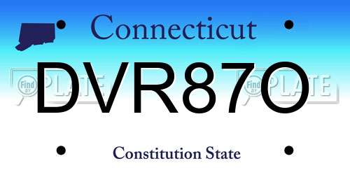 DVR87O Connecticut License Plate
