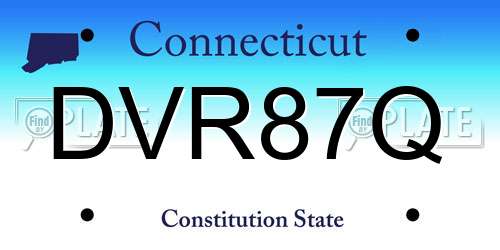 DVR87Q Connecticut License Plate