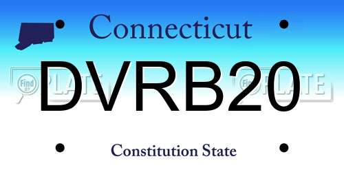 DVRB20 Connecticut License Plate
